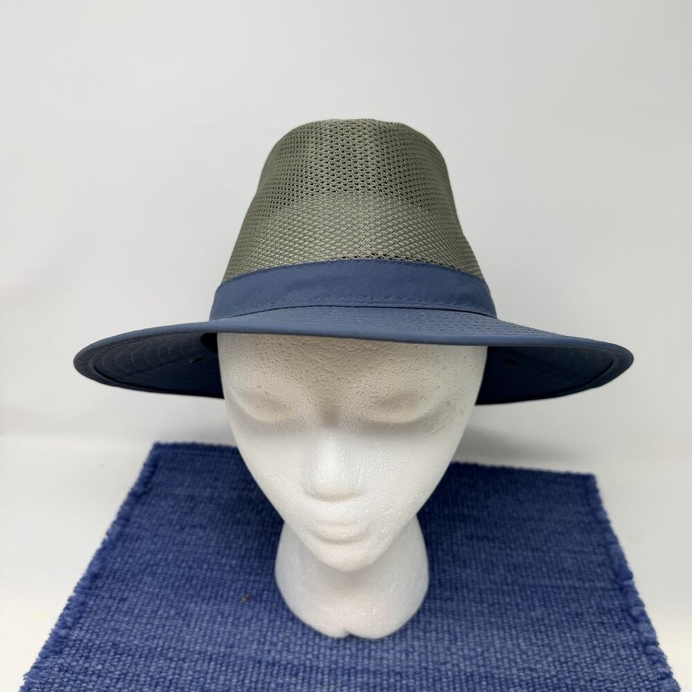 Panama Jack Mesh Safari Sun Hat Brim NO chin Cord Gray/blue
